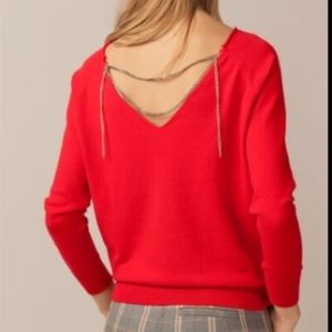 NWT Maje Macademia Chain-back Sweater